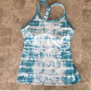 Athleta tie-dye Racerback tanktop with bra